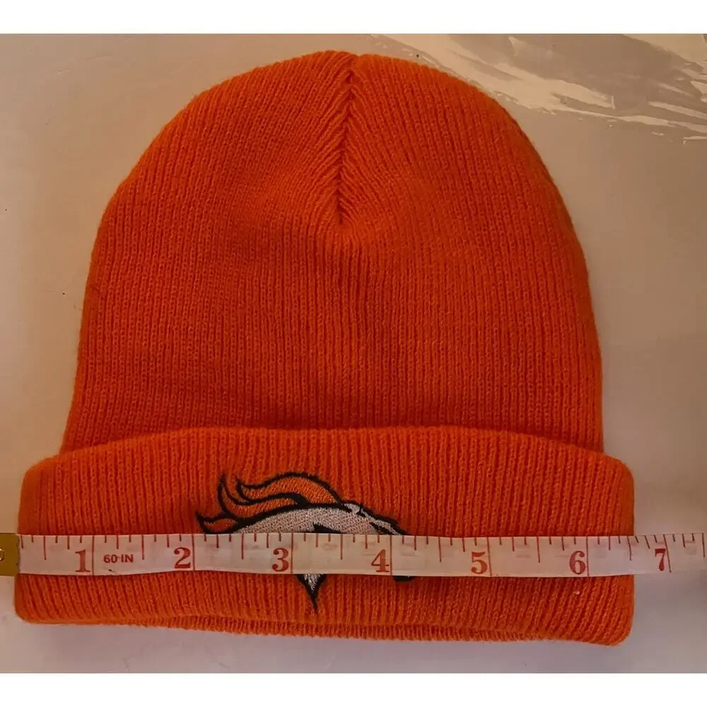Denver Broncos Baby Beanie Hat 0-6 Months Orange Knit Born In Broncos Country